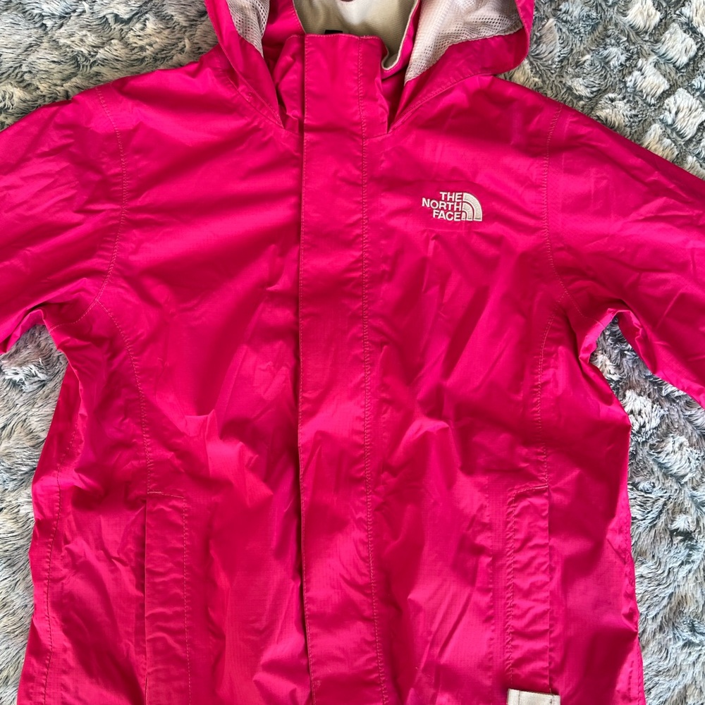 North Face Pink raincoat Size M